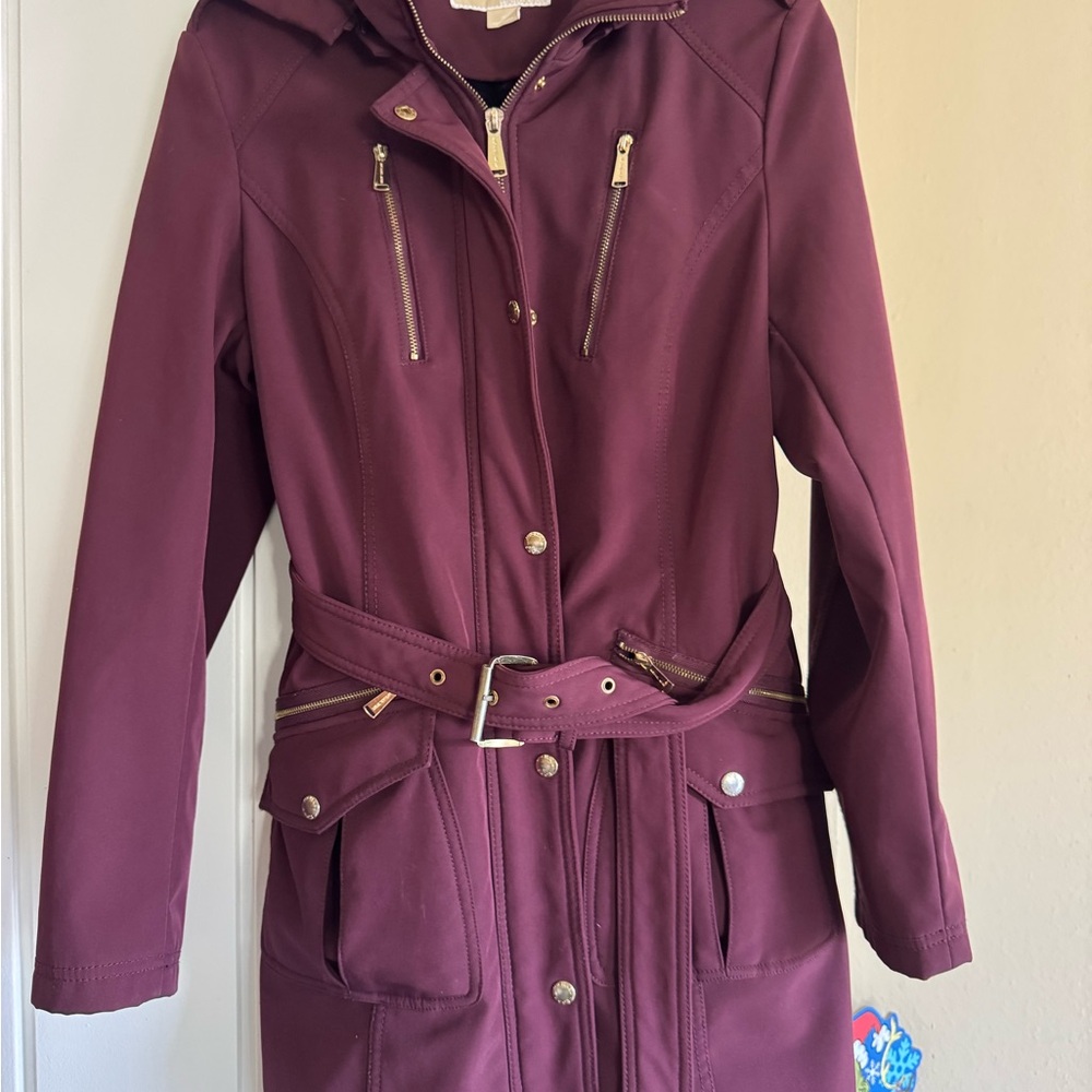 Michael Kors Deep Purple Fleece Lined Rain Jacket